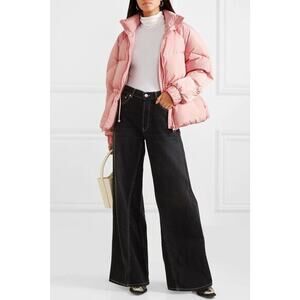 Ganni Whitman Pink Padded Tech Puffer Down Jacket Coat-SZ 36